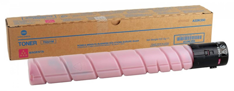 Заправка картриджа Konica-Minolta TN-321M (красный) + чип для устройств Konica-Minolta Bizhub C224 / C284 / C364 / C224e / C284e / C364e